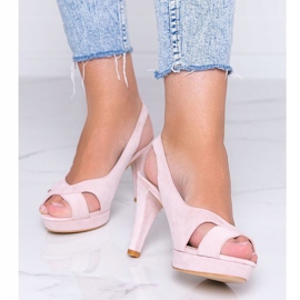 Pink sandals on the Big Girl stiletto heel 1