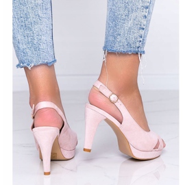 Pink sandals on the Big Girl stiletto heel 2