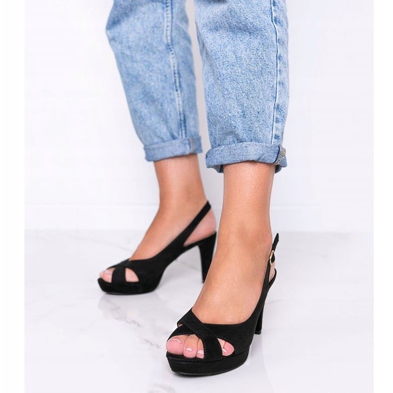 Black sandals on a high heel from Big Girl 1