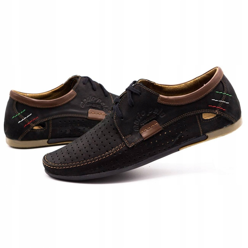 Olivier Men's openwork leather shoes 563 black brown 3