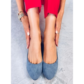 Blue CC212P Blue smooth suede ballerinas 1