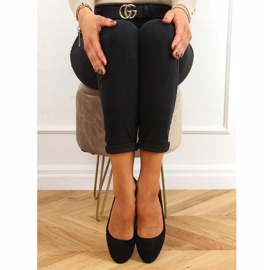 Black CC212P Black smooth suede ballerinas 1