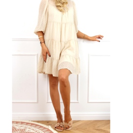 Beige slippers with a decorative chain 35-230 Beige 2