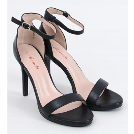 Black S-835 Black sandals on a high heel 1