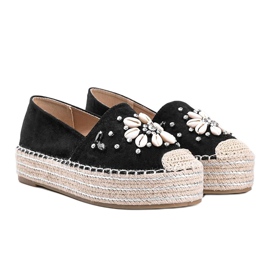 Black espadrilles on the thick sole of Mrs Nicki 1