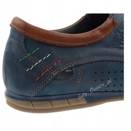 Olivier Men's openwork shoes 563 navy blue 2