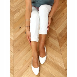 White lacquered plain ballerinas CC201 White 1