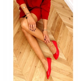 Smooth lacquered ballerinas red CC201 Red 2