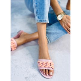 Pink Slippers with a chain pink 7857 Light Pink 2