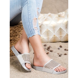 Evento Stylish Slippers With Ornaments grey 1