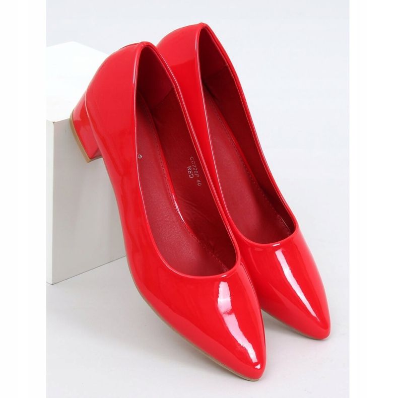 Red Pumps low heels red CC206P Red 1
