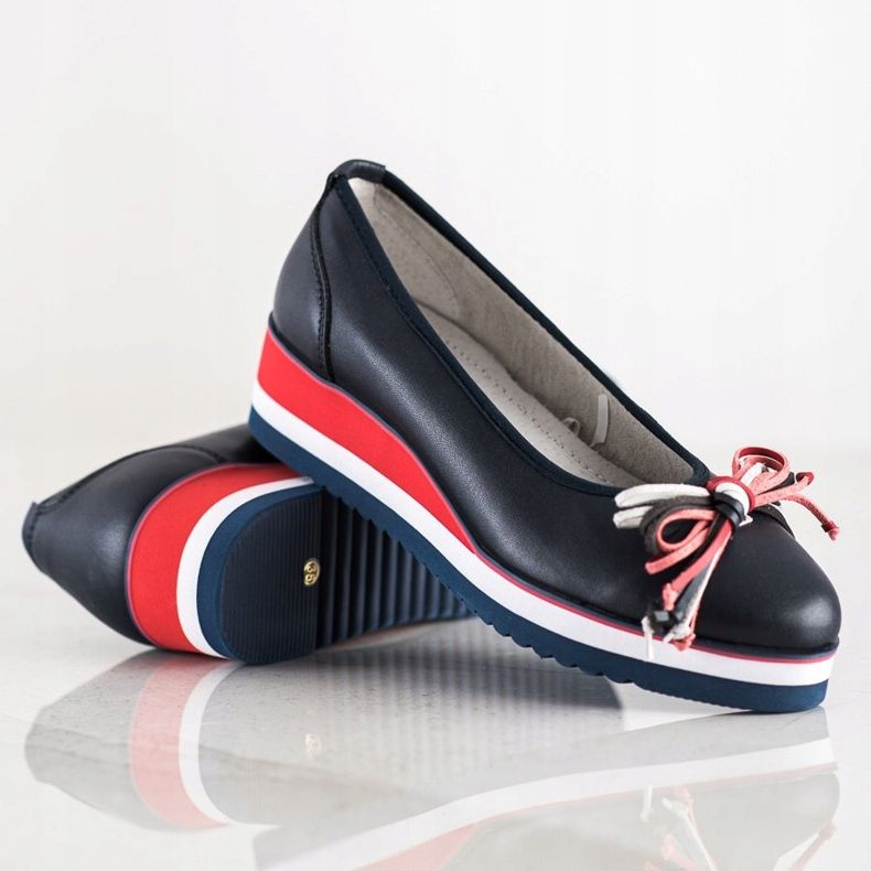 Filippo Comfortable Leather Pumps navy blue 1