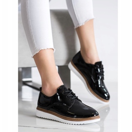 SHELOVET Black lacquered shoes 2