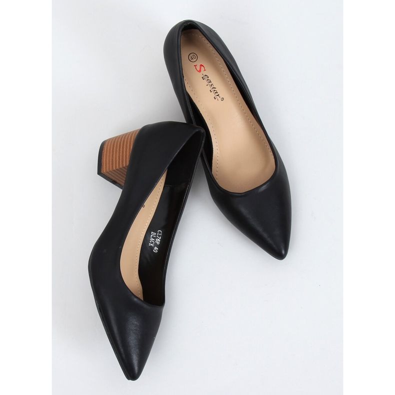 Pumps with wide heels black CL76P Black 1