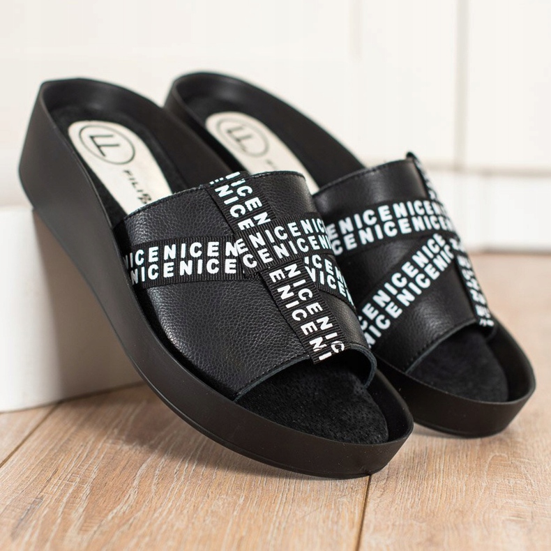 Filippo Leather Fashion Slippers black 1 Filippo Leather Fashion Slippers black 1