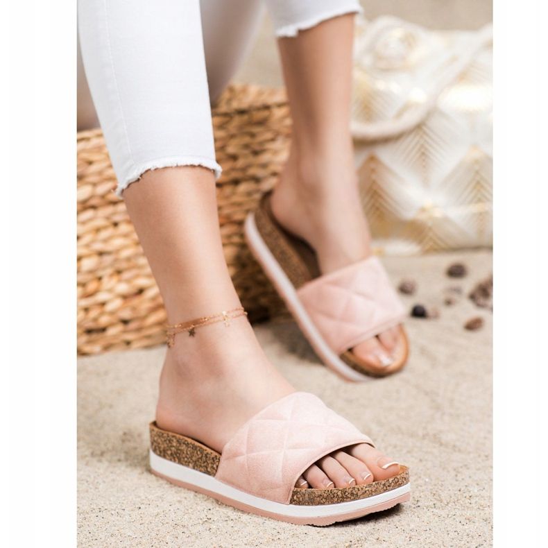 Comer Comfortable Slippers On The Platform pink 1