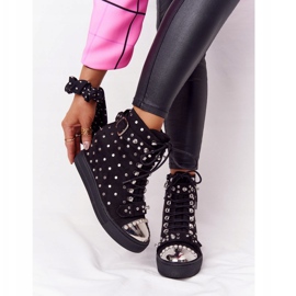 Black Suede Black Lu Boo Wedge Boots With Rhinestones 2