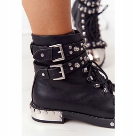 Women's Warm Boots Workers With Rhinestones Black Lu Boo 1