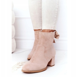 PJ1 Women's warm boots on a heel Beige Kayla 2