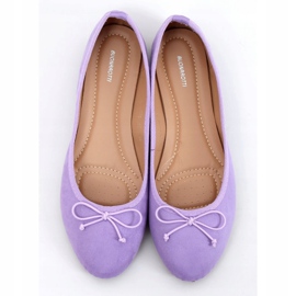 Women's purple suede ballerinas 1JB-19116 Purple violet 1