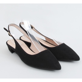Black MM-801 Black open heel ballerinas 1