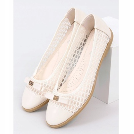 Beige openwork ballerinas 1378 Beige 1