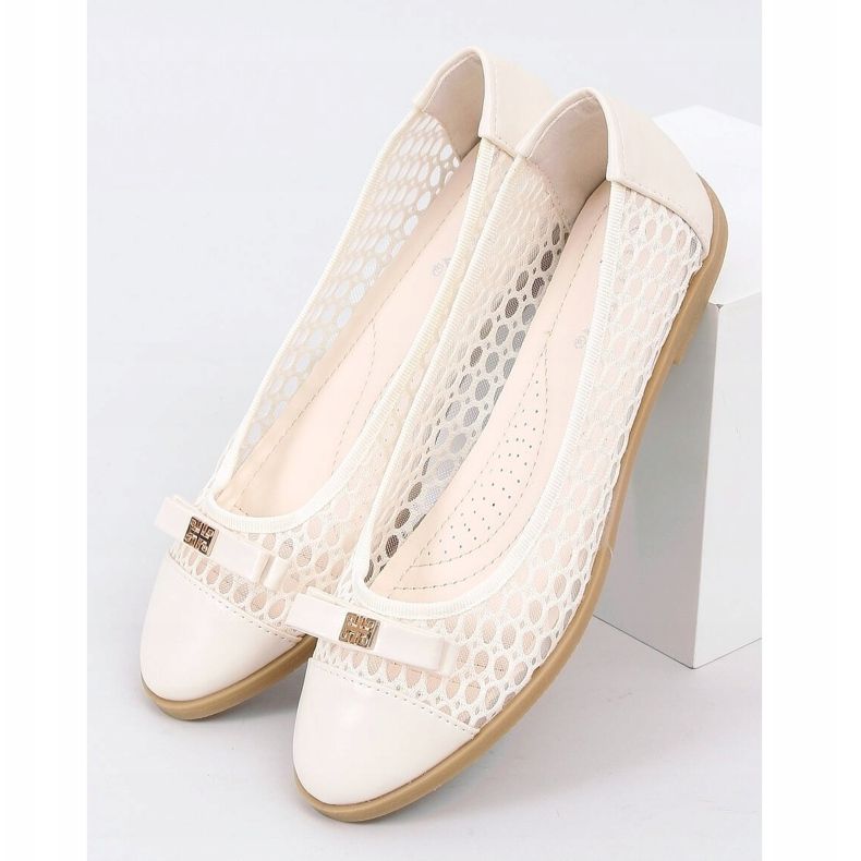 Beige openwork ballerinas 1378 Beige 1