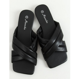 Black Square sole slippers S060191 Black 2