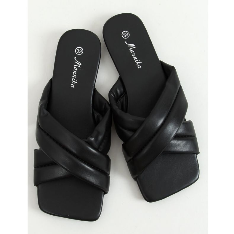 Black Square sole slippers S060191 Black 2