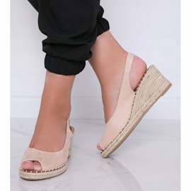 Beige wedge sandals from Caitlin 1
