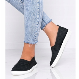 Black Slip On openwork Funk sneakers 1