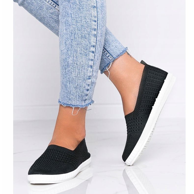 Black Slip On openwork Funk sneakers 1