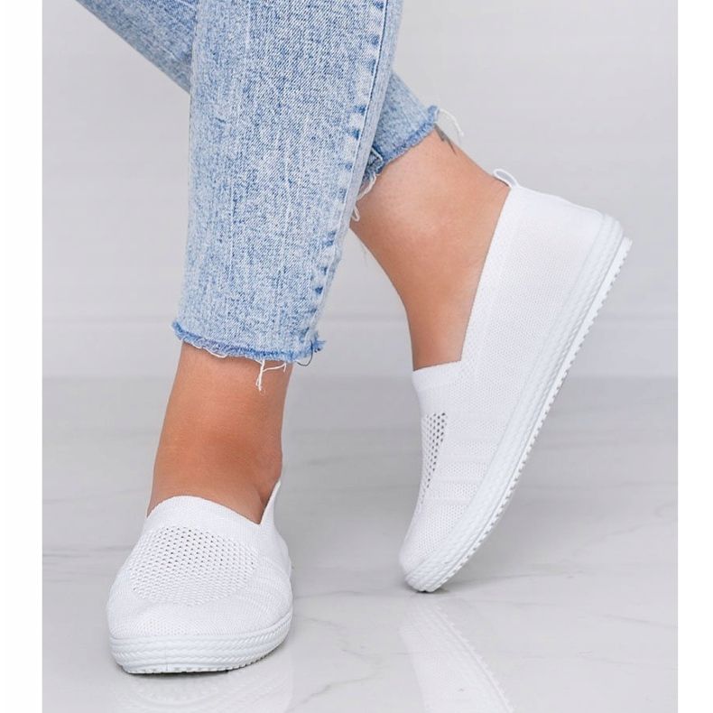 Deep white openwork Slip On sneakers 1
