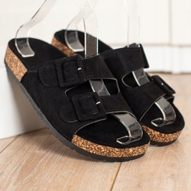 SHELOVET Comfortable Slippers With Buckles black 2