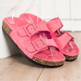 SHELOVET Comfortable Slippers With Buckles pink 1