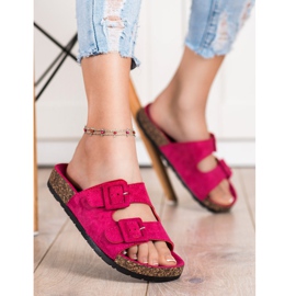 SHELOVET Comfortable Slippers With Buckles pink 1