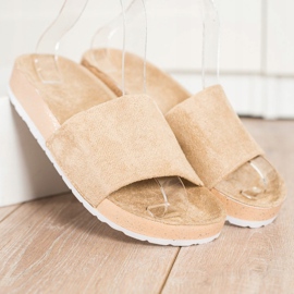 SHELOVET Fashionable Suede Slippers brown 1 SHELOVET Fashionable Suede Slippers brown 1