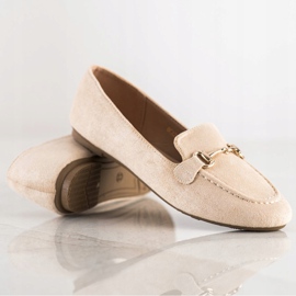 VINCEZA Glitter Moccasins beige 1