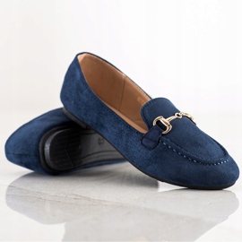 VINCEZA Glitter Moccasins navy blue blue 1