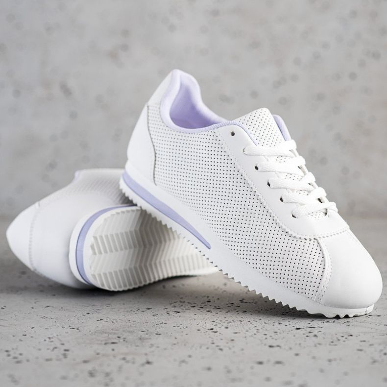 SHELOVET Stylish openwork sneakers white 1