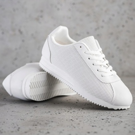 SHELOVET Stylish openwork sneakers white 1