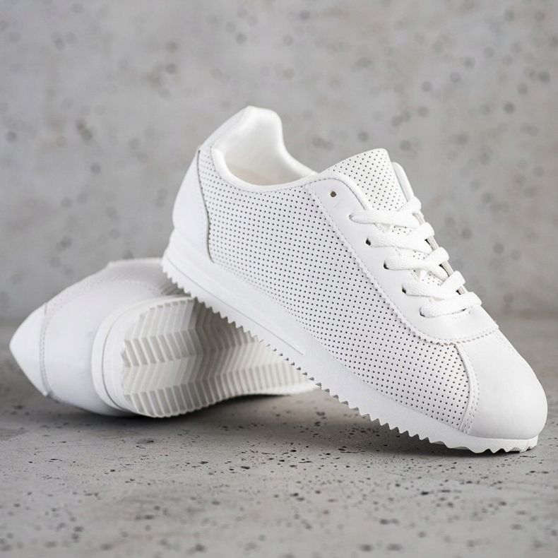 SHELOVET Stylish openwork sneakers white 1