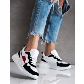 SHELOVET Sneakers With Suede Inserts white black 1