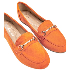 Orange Brynn eco suede loafers 1
