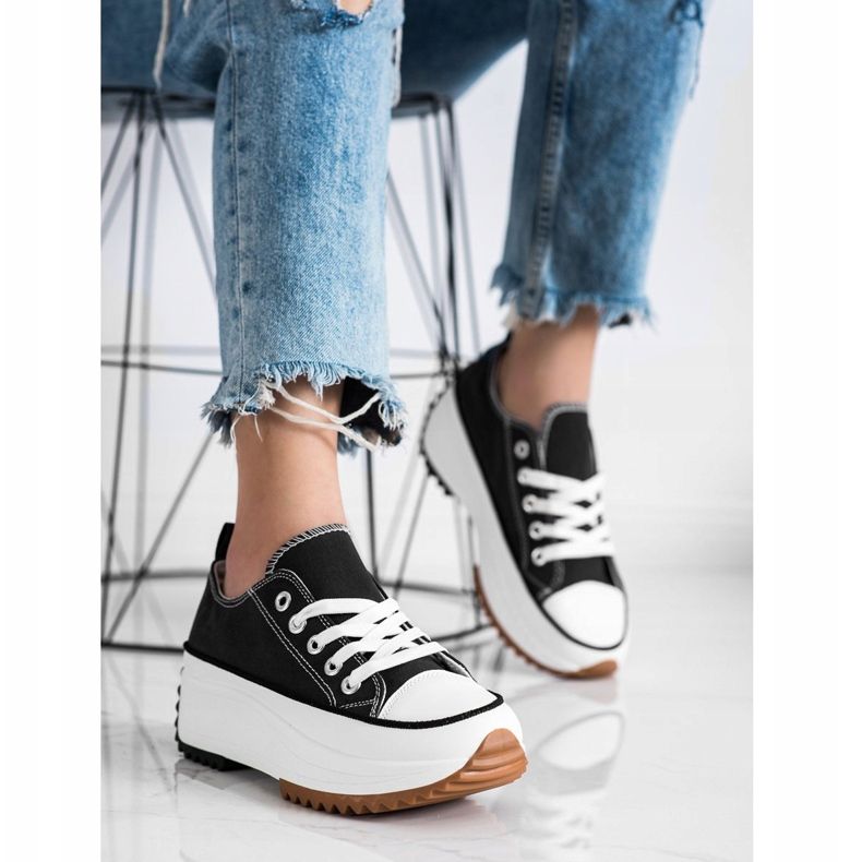 SHELOVET Sneakers On A High Platform black 1