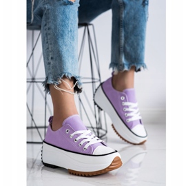 SHELOVET Sneakers On A High Platform purple 2