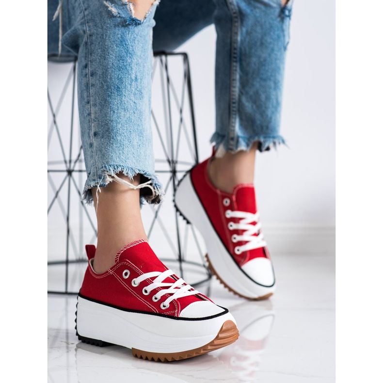 SHELOVET Sneakers On A High Platform red 2