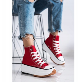 SHELOVET High Sneakers On The Platform red 2