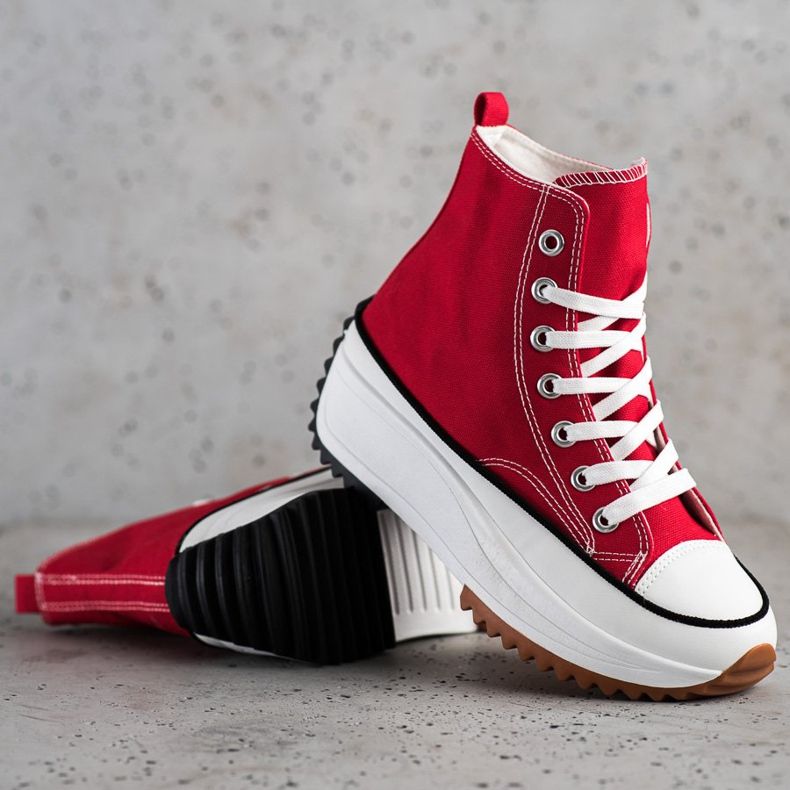 SHELOVET High Sneakers On The Platform red 1