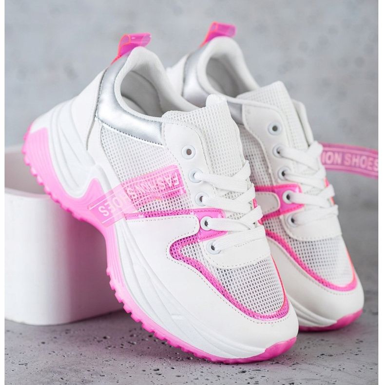 SHELOVET Sneakers With Mesh Fashion Shoes white 2